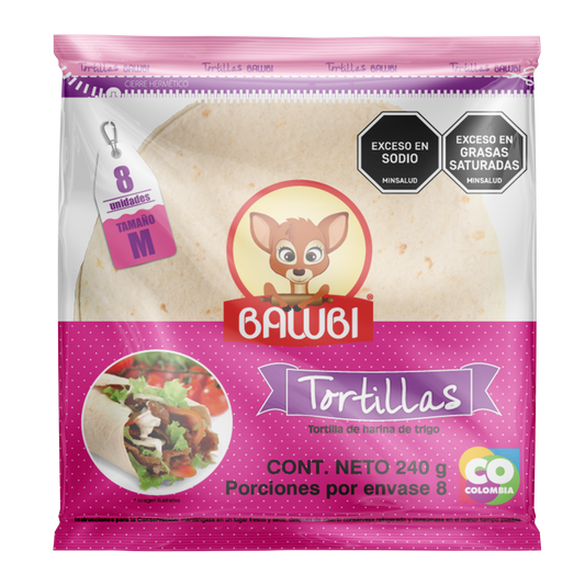 Tortillas Harina de Trigo Bawbi® M 8 Und 240g